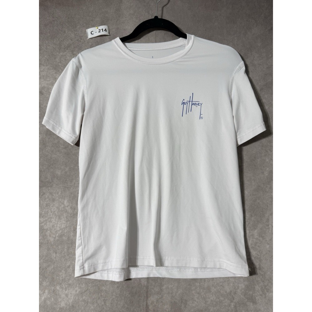 Guy Harvey Performance Shirt Short Sleeve Youth Small White Sharks
